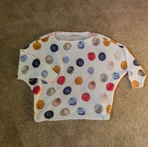 Polka Dot Batwing Sleeve Sweater